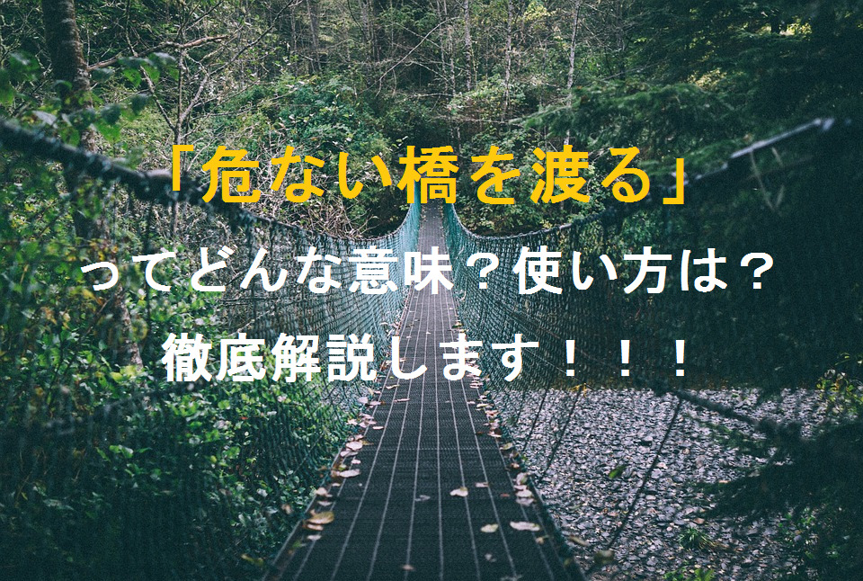 「危ない橋を渡る」の意味とは?わかりやすい使い方と例文を徹底解説! | ことわざのナルゾウ