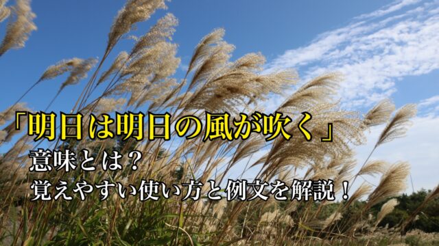 明日は明日の風が吹く 意味とは 覚えやすい使い方と例文を解説 ことわざ 日本のことわざ集 一覧を検索