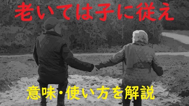 老いては子に従え の意味とは わかりやすい使い方と例文を解説 ことわざのナルゾウ