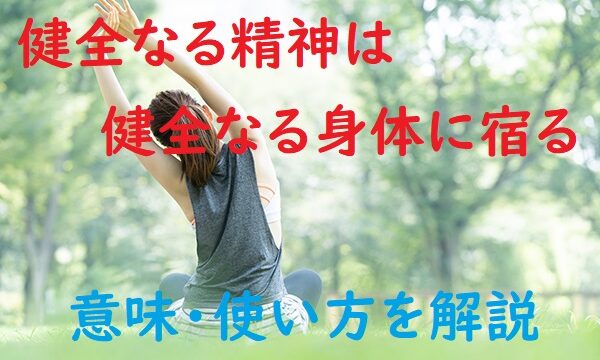 健全なる精神は健全なる身体に宿る の意味とは わかりやすい使い方と例文を解説 ことわざのナルゾウ