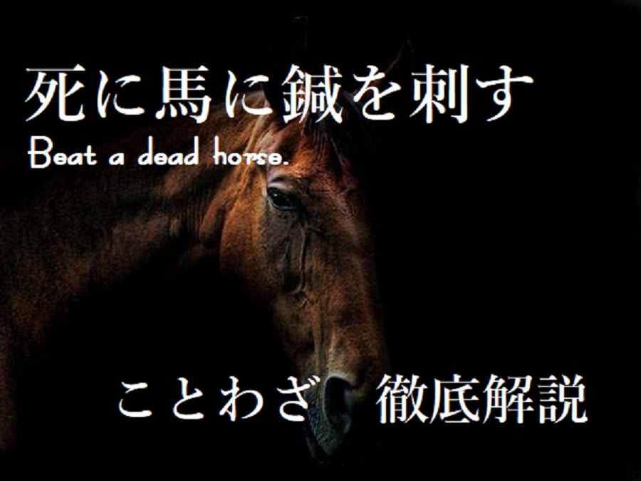 死に馬に鍼を刺す しにうまにはりをさす のことわざの意味とは 使い方も含めて徹底解説 ことわざのナルゾウ