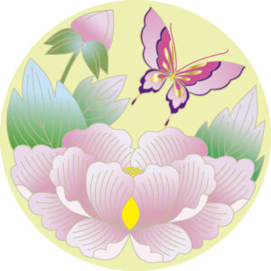 牡丹に蝶